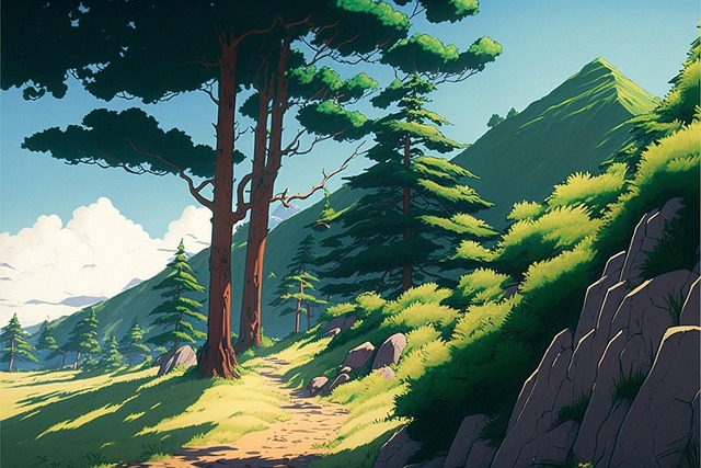 Free landscape nature mountain illustration