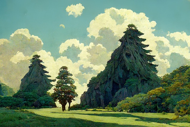 Free summer nature landscape illustration