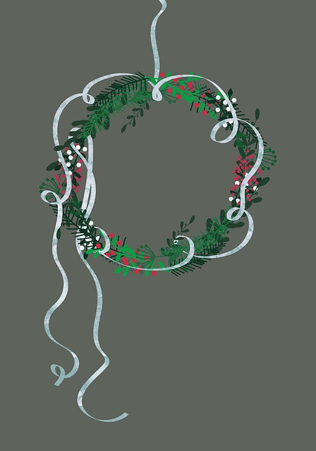 Free christmas wreath public holiday illustration