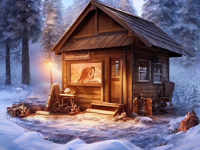 Download free HD stock image of Generated Cabin Free generated cabin trapper's cabin illustration