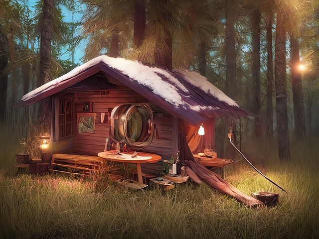 Free generated cabin trapper's cabin illustration