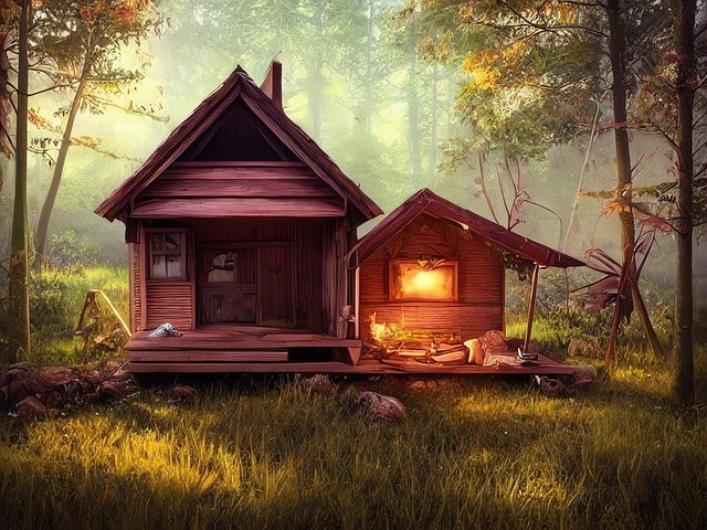 Download free HD stock image of Generated Cabin Free generated cabin trapper's cabin illustration