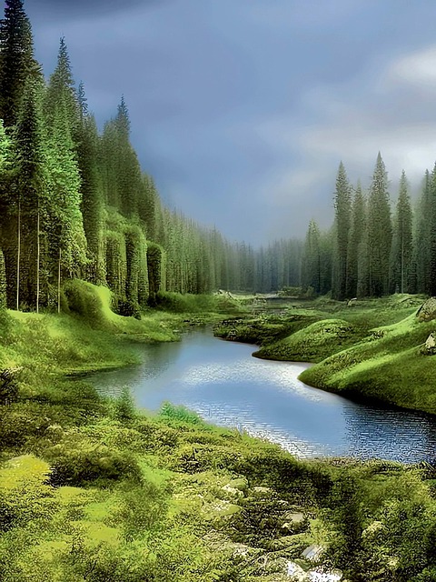 Free trees forest fairytale forest illustration