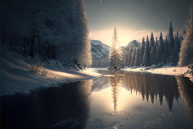Free Lake House illustration and picture