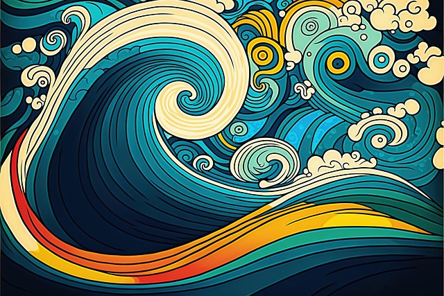 Free waves ocean sea illustration