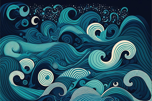 Free waves nature ocean illustration