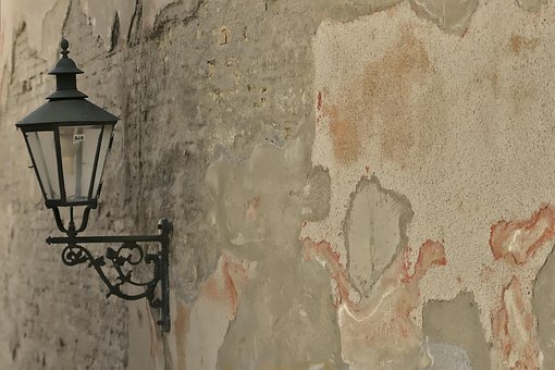 Linterna, Luz, Ciudad, Pared, Textura