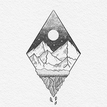 Naturaleza, Luna, Montaña, Diamante
