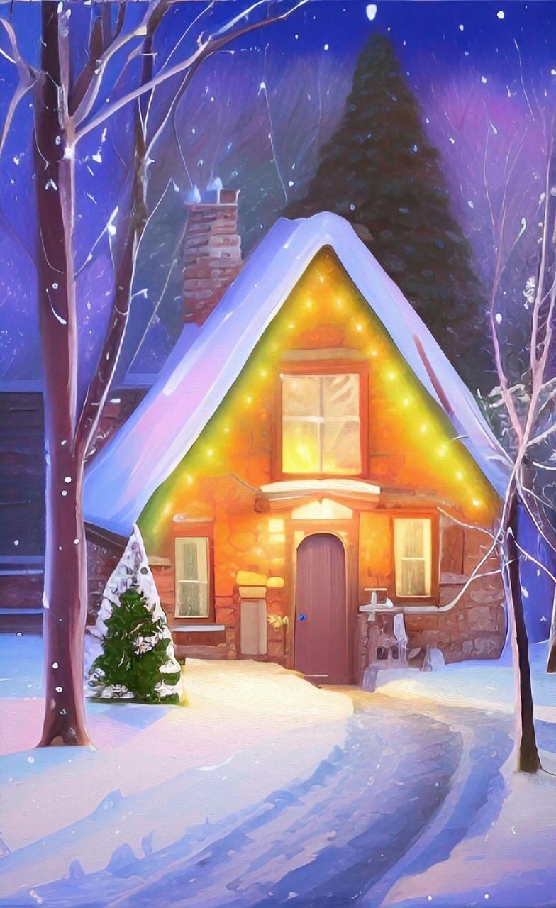 Download Cabin Winter Ai Generated Royalty Free Stock Illustration