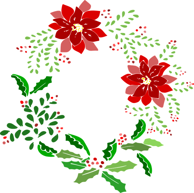 Free christmas christmas wreath holly illustration