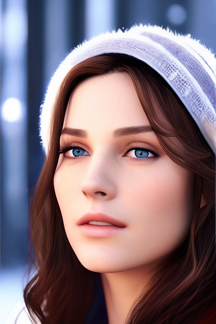Free woman beanie coat illustration