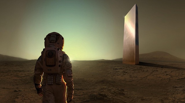 Free monolith astronaut monument illustration