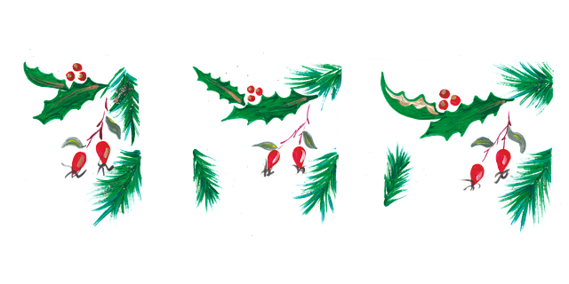 Weihnachten, Stechpalme, Hagebutten