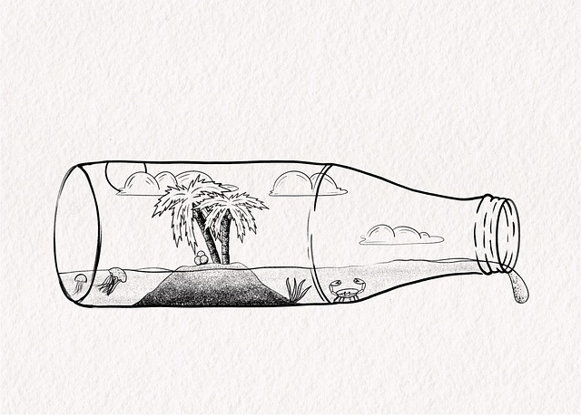 Free bottle crab treasure illustration