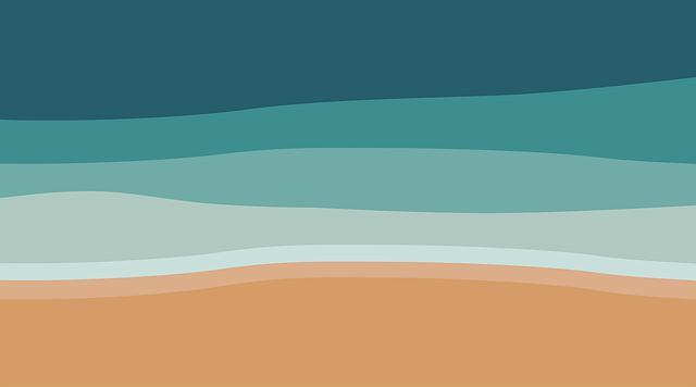 Free beach sea landscape illustration