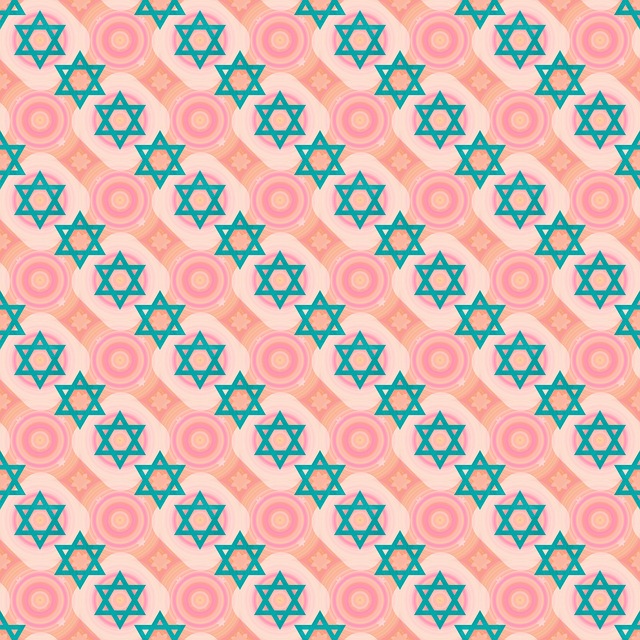 Free star of david hexagram pattern colorful background illustration