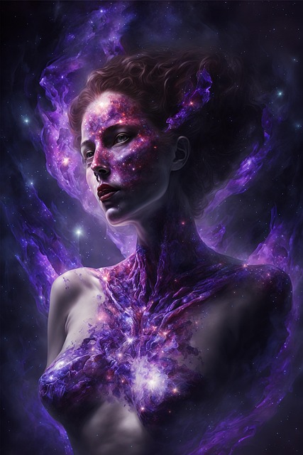 Free gorgeous young woman stars illustration