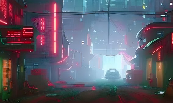 Cyberpunk, Viitor, Neon, Ceaţă