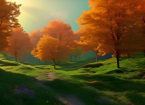 Free Fall Forest illustration and picture