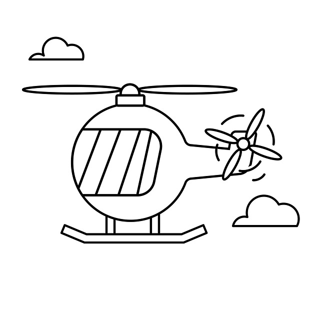 Free helicopter paint line art illustration