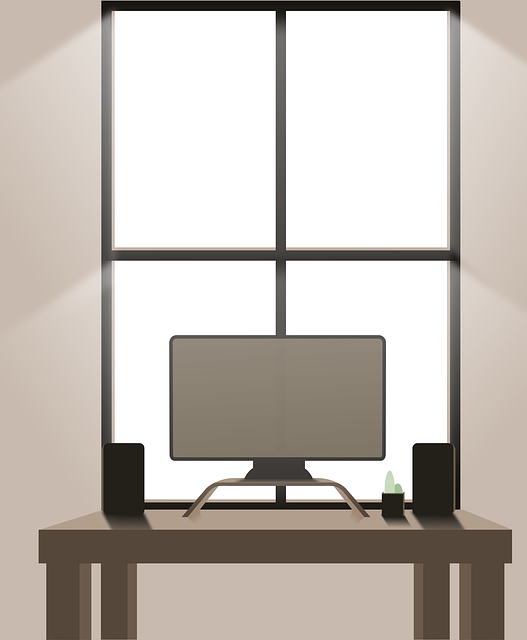 Free desk computer office illustration