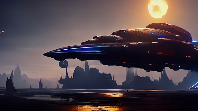 Free spaceship airship space illustration