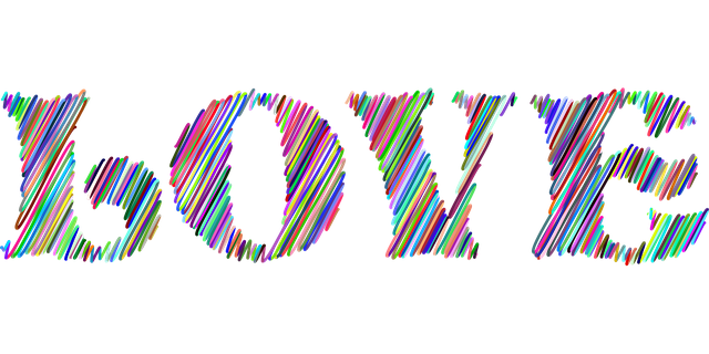 Free love scribble typography illustration