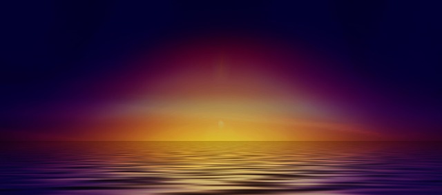 Free sunset sea horizon illustration