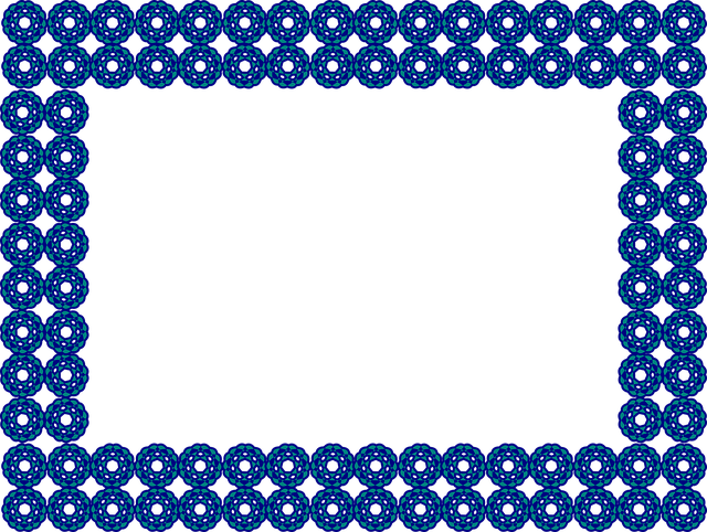 Free blue flowers frame nature vector