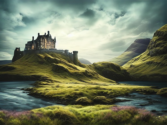 Free generated chateau fortress illustration