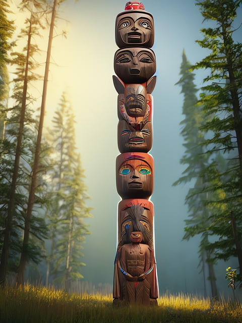 Free generated totem carved mast illustration