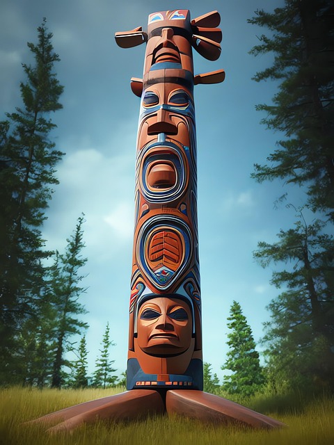 Download free HD stock image of Generated Totem Free generated totem carved mast illustration