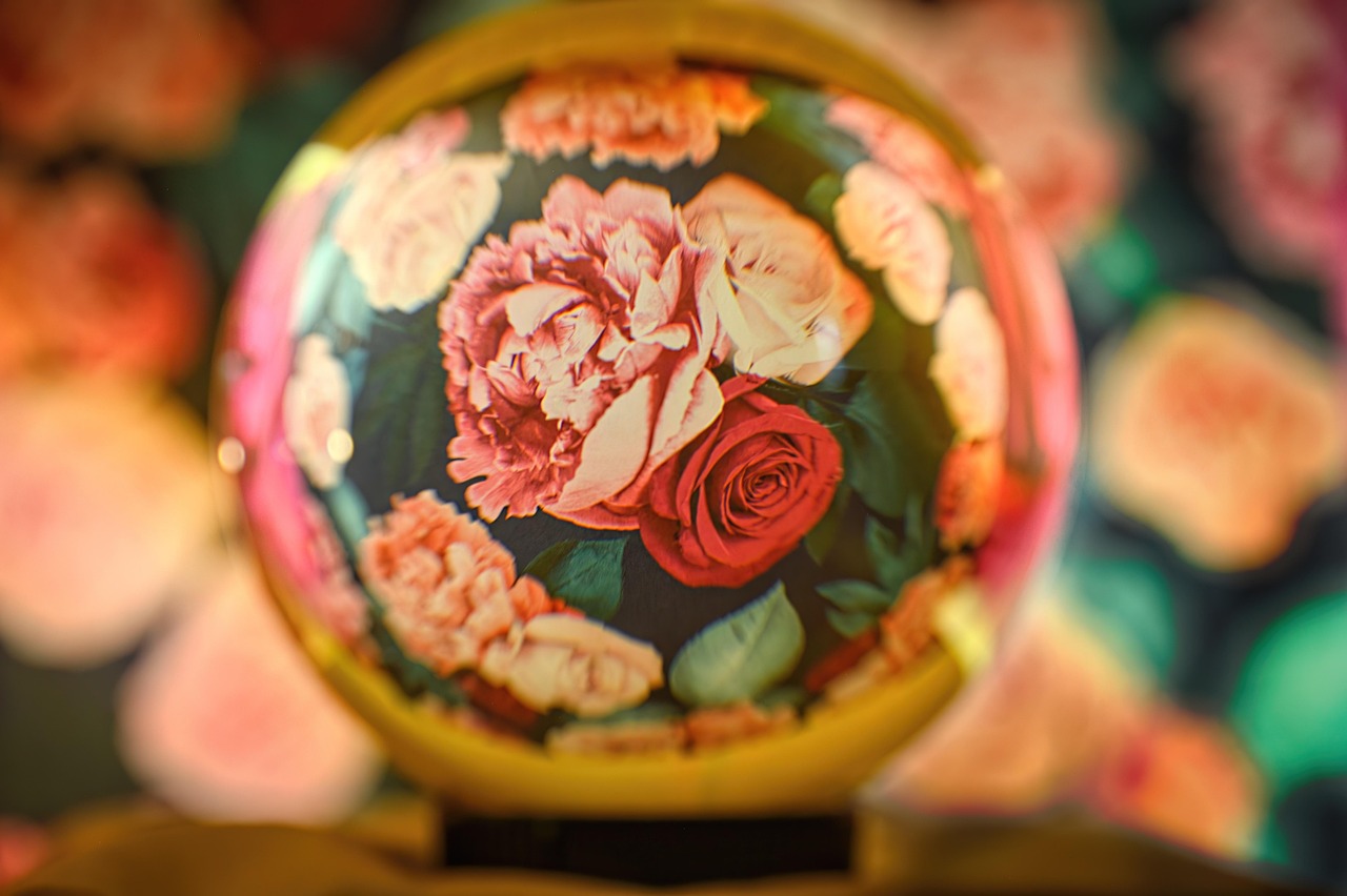 Plant in glass ball