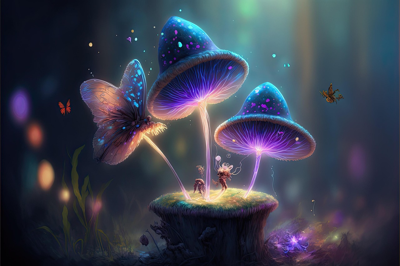 Download Butterfly, Mushrooms, Forest. Royalty-Free Stock Illustration ...