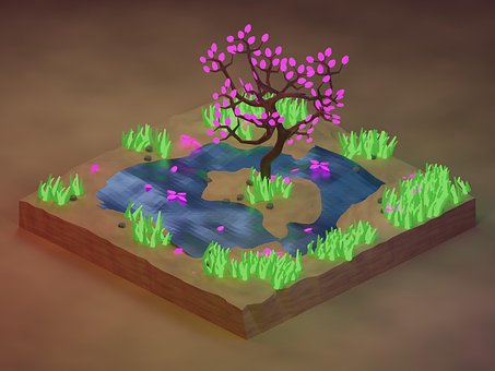 Miljø, Natur, Tre, Rosa, Gress