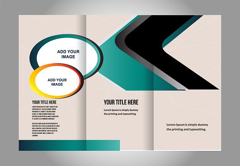 Blau, Zwei, Layout, Flyer, Drucken