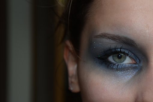 Auge, Frau, Blau, Makeup, Schminken