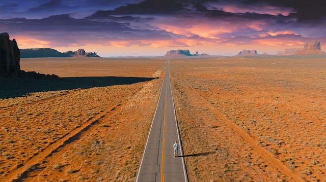 Free desert road landscape illustration
