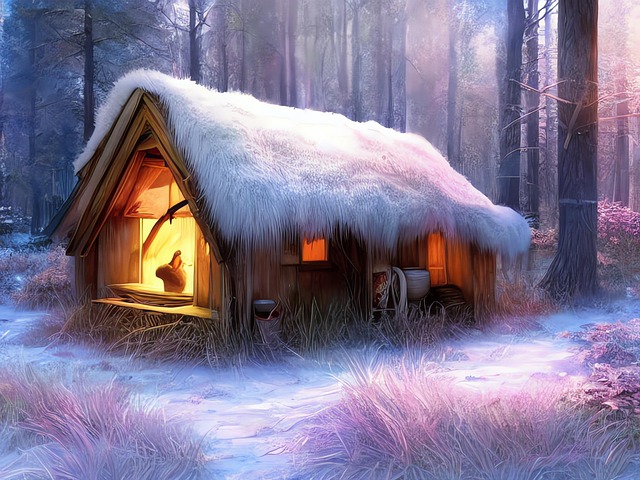Free generated cabin trapper's cabin illustration