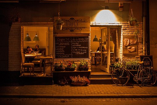 Kraków, Polen, Gade, By, Nat, Restaurant