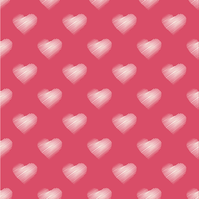 Free pattern hearts romance illustration