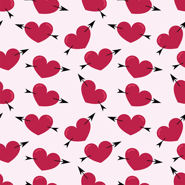 Free pattern hearts arrows vector