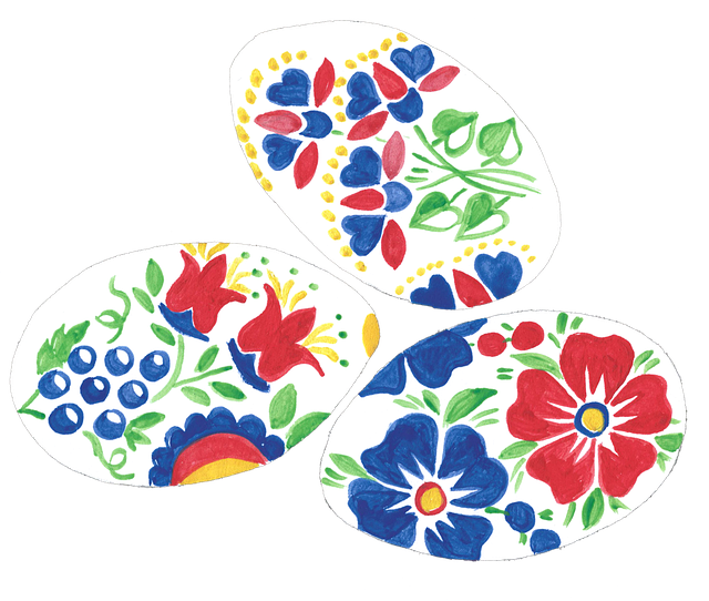 Free easter egg folklore hand painting vector