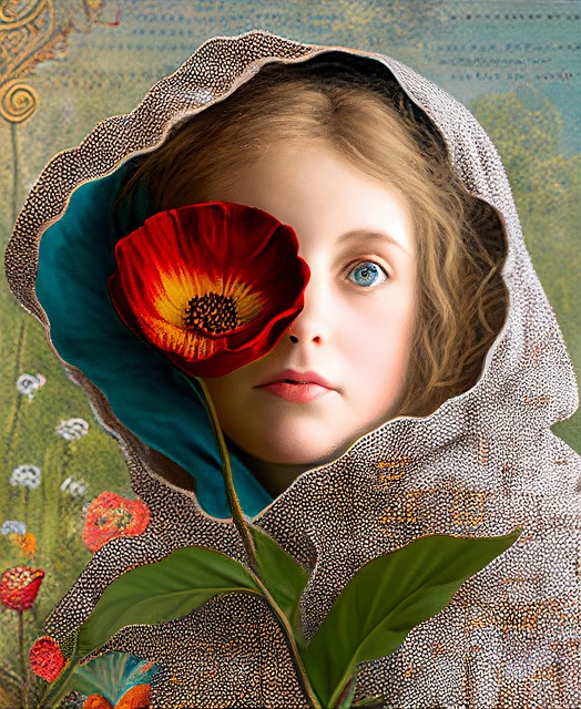 Free ai generated girl nature illustration