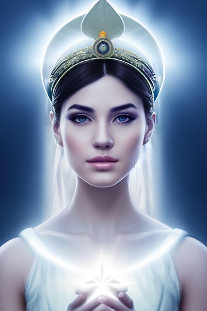 Free woman light goddess illustration