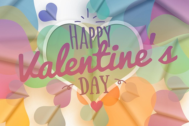 Free february vacation hearts illustration