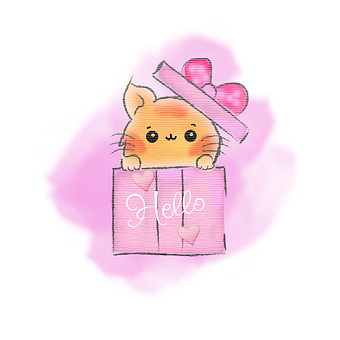 Free Cat Valentine illustration and picture