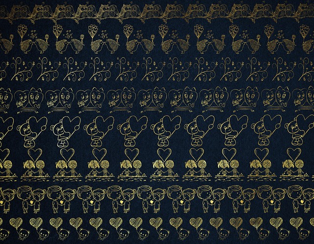 Free hearts cupids gold illustration