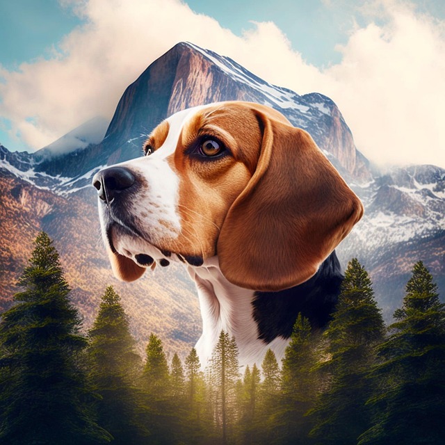 Beagle, Hund, Berge, Szene, Filmisch