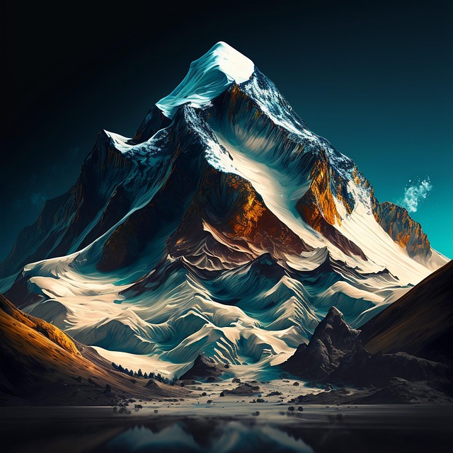 Free mountain lake water illustration